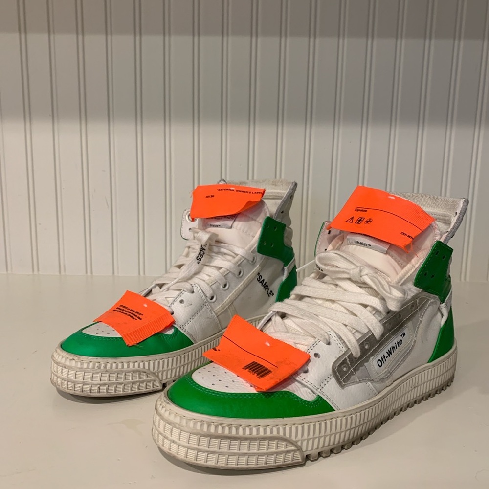 OFF-WHITE Sneakers Shoes Virgil Off-Court 3.0 High White Green Euro Sz 39